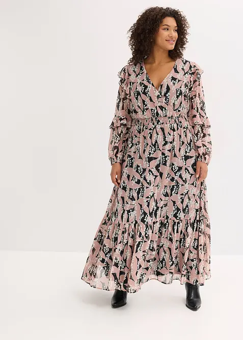 Robe en mousseline à volants, bonprix