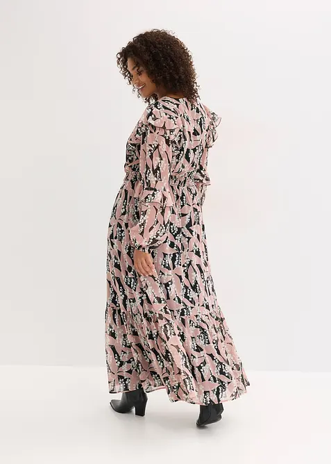 Robe en mousseline à volants, bonprix