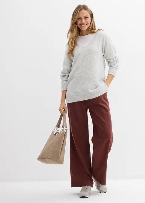 Oversize Longpullover mit Seitenschlitzen, bonprix