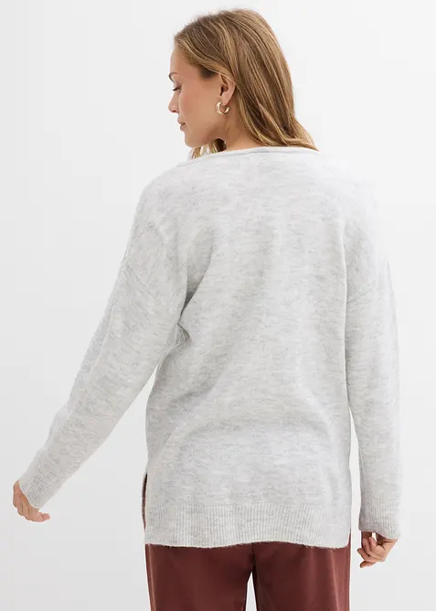 Oversize Longpullover mit Seitenschlitzen, bonprix