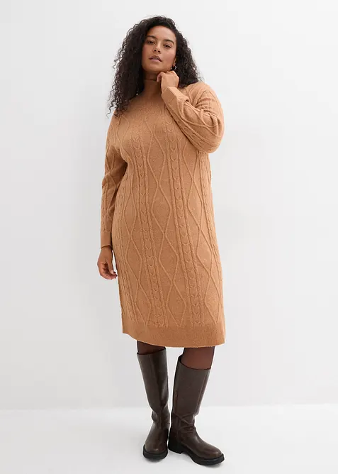 Strickkleid aus Zopfstrick, bonprix