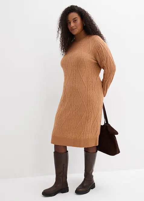 Strickkleid aus Zopfstrick, bonprix