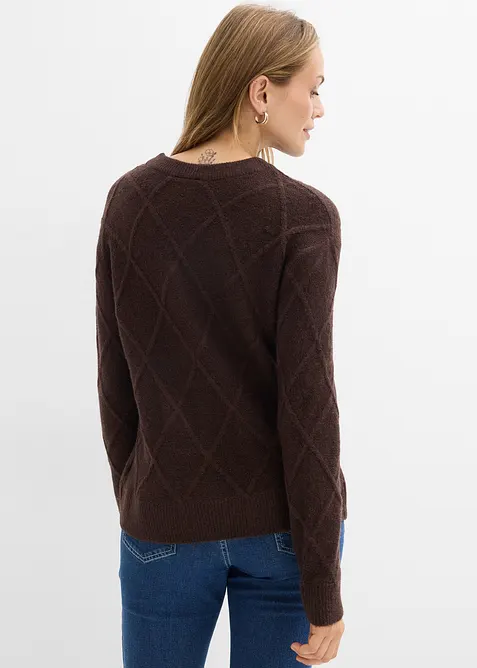 Oversize-Pullover aus Zopfstrick, bonprix