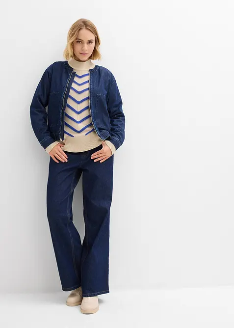 Pullover mit Strukturstreifen, bonprix