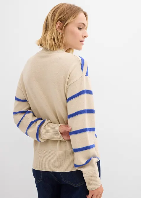 Pullover mit Strukturstreifen, bonprix