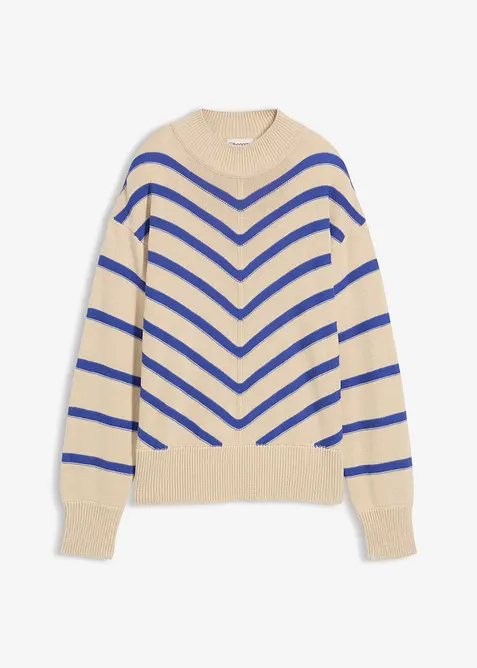 Pullover mit Strukturstreifen, bonprix