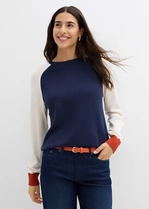 Raglan-Pullover aus Feinstrick, bonprix