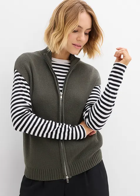 Gilet sans manches en maille, bonprix