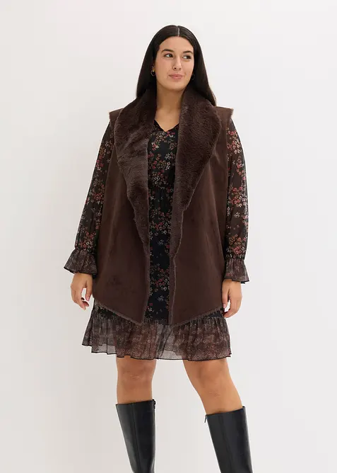 Gilet sans manches en tissu peluche, bonprix