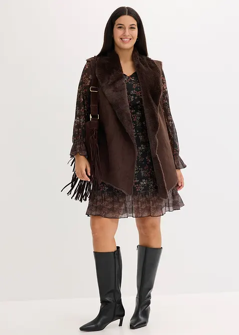 Gilet sans manches en tissu peluche, bonprix