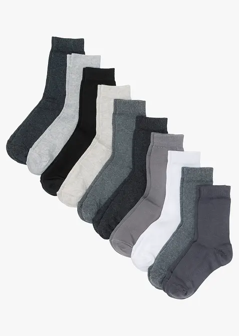 Lot de 10 paires de chaussettes en coton majoritaire, bonprix