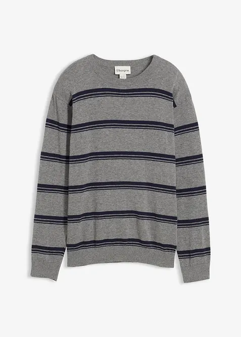 Feinstrickpullover aus reiner Baumwolle, recyclingfähig, bonprix