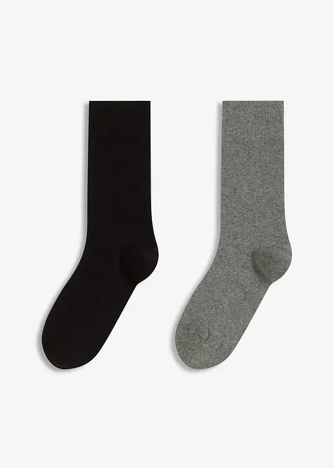 Lot de 2 paires de chaussettes en mélange coton et laine mérinos, bonprix