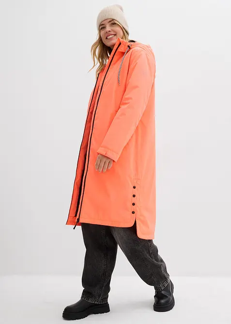 wasserdichter, wattierter Regenmantel in Midi-Länge, bonprix