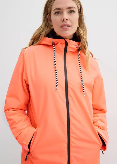 wasserdichter, wattierter Regenmantel in Midi-Länge, bonprix