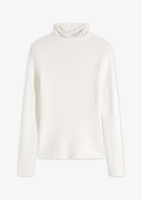 Ripp-Pullover aus fließendem Viskose-Mix, bonprix