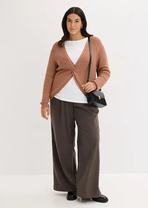 Ripp-Pullover aus fließendem Viskose-Mix, bonprix