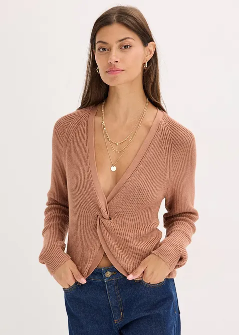 Pull fluide en maille côtelée, viscose majoritaire, bonprix