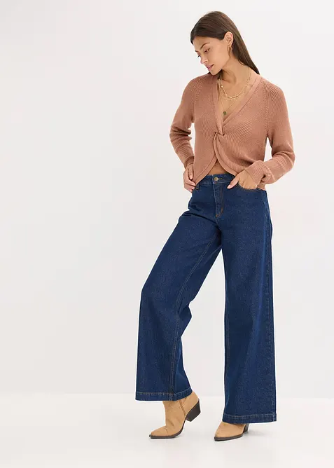 Pull fluide en maille côtelée, viscose majoritaire, bonprix