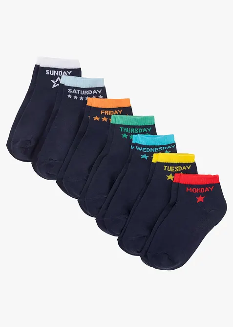 Kurzsocken mit Bio-Baumwolle (7er Pack), bonprix