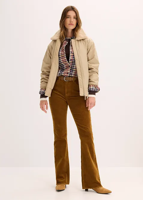 Pantalon évasé en velours côtelé, bonprix