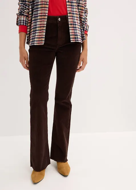 Pantalon &eacute;vas&eacute; en velours c&ocirc;tel&eacute; de coton extensible, bonprix