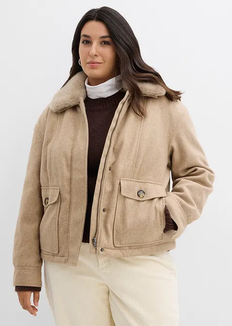 Winterjacke in Wolloptik, bonprix