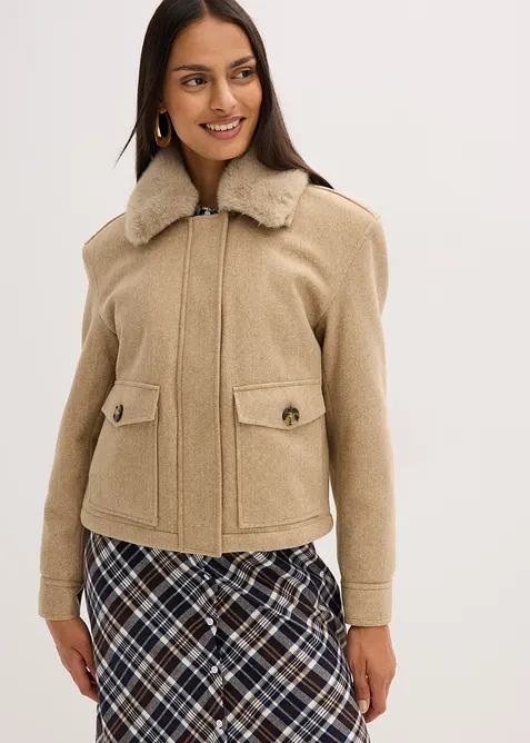 Winterjacke in Wolloptik, bonprix