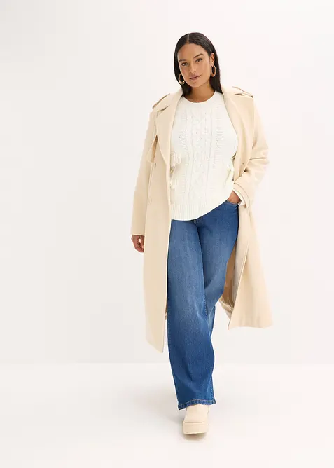 Oversize-Pullover mit Fransen, bonprix