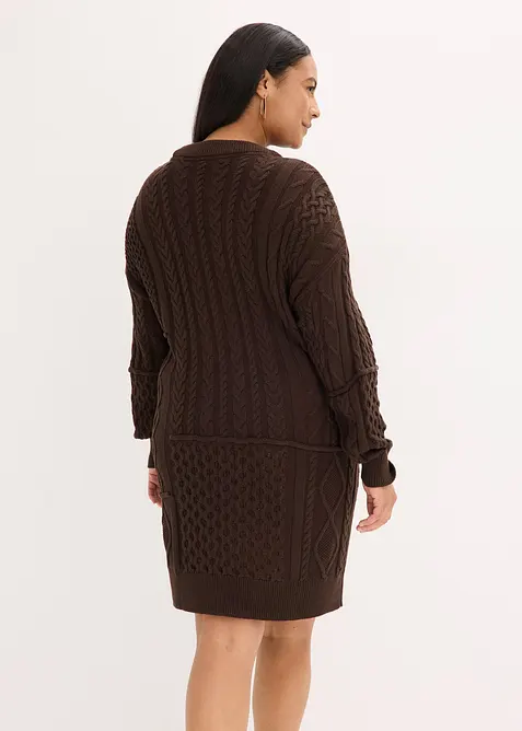 Strickkleid mit Zopfmuster, bonprix