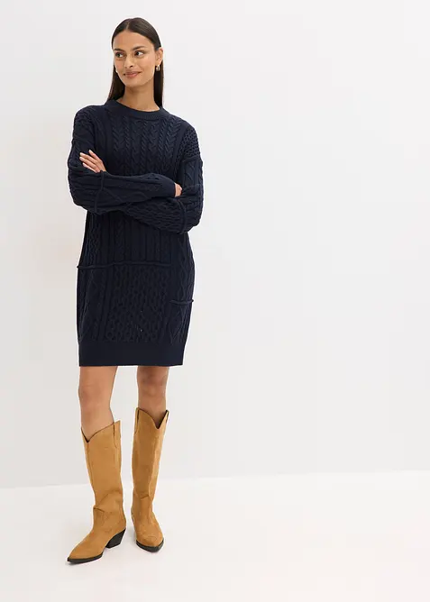 Robe en maille torsadée, bonprix