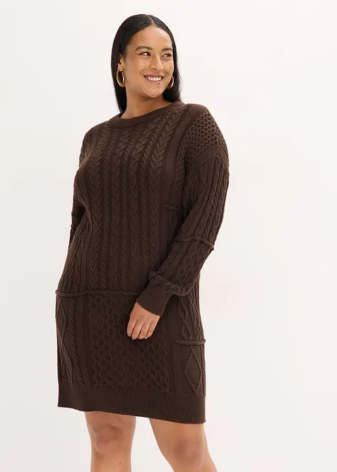 Strickkleid mit Zopfmuster, bonprix