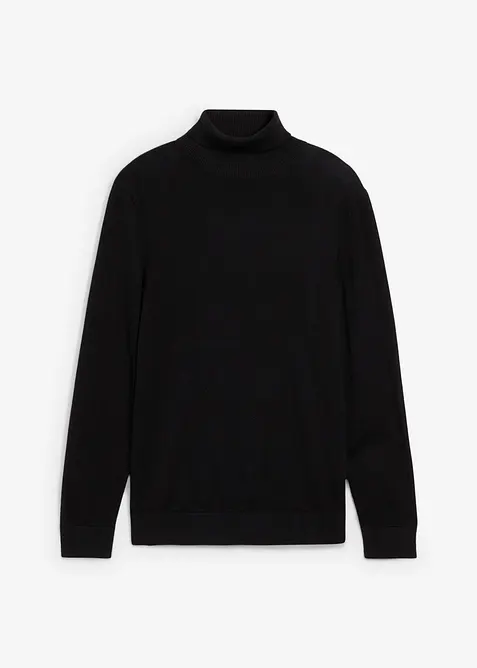 Pull slim à col roulé en fine maille avec laine mérinos, bonprix