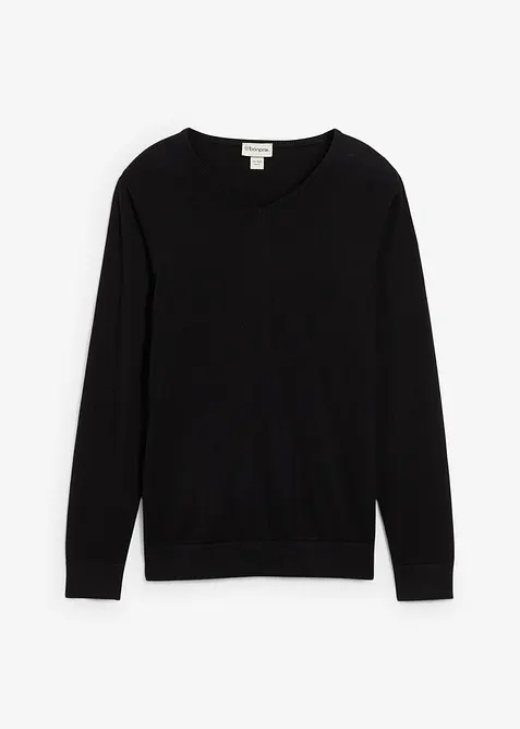 Pull en fine maille avec laine mérinos, bonprix