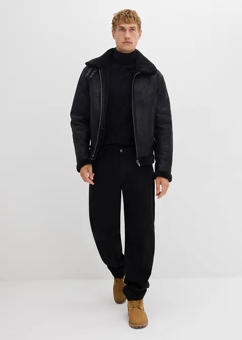 Pull slim à col roulé en fine maille avec laine mérinos, bonprix