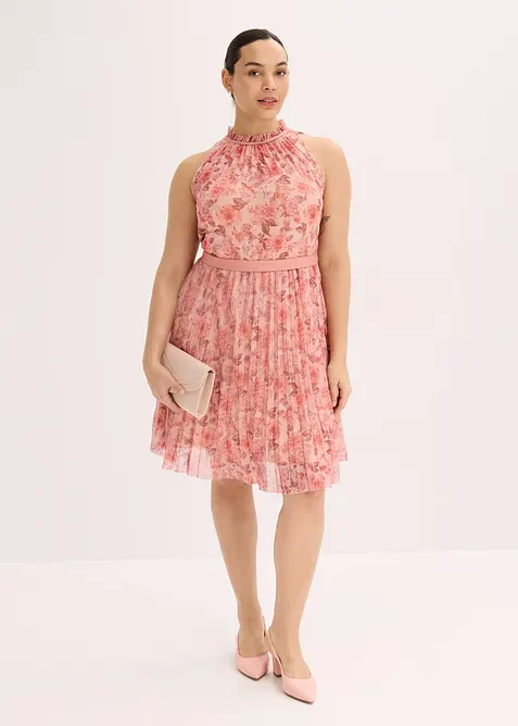 Minikleid aus feinem Tüll mit Plissee, bonprix