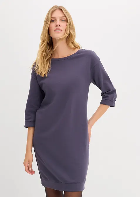 Robe sweat manches 3/4, intérieur gratté doux, bonprix