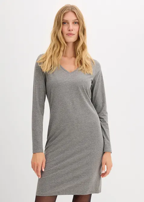 Jerseykleid mit V-Ausschnitt (2er Pack), bonprix