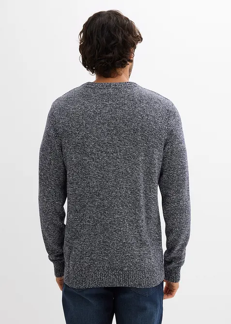 Pull col rond en coton mélangé, bonprix