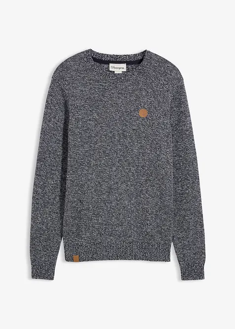 Pull col rond en coton mélangé, bonprix