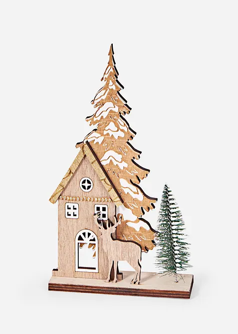 Maison en bois avec sapins, bonprix