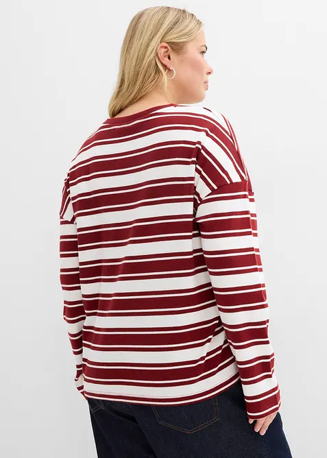 T-shirt manches longues oversize 100% coton, bonprix
