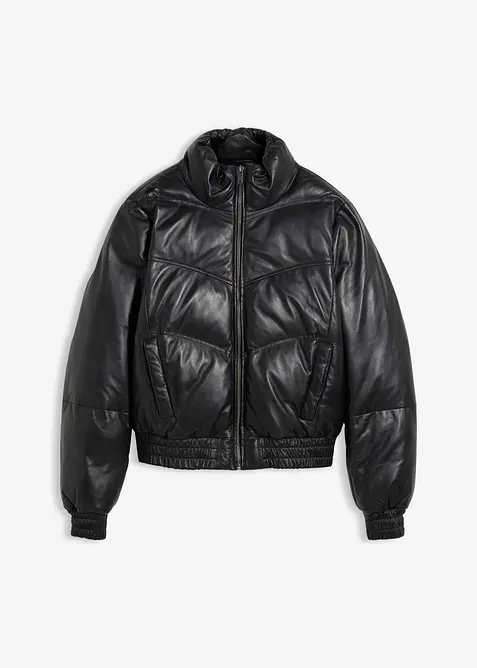 Doudoune en cuir d’agneau nappa, bonprix