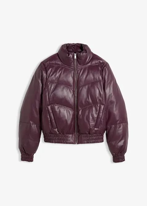 Leder-Steppjacke aus Lammnappa, bonprix