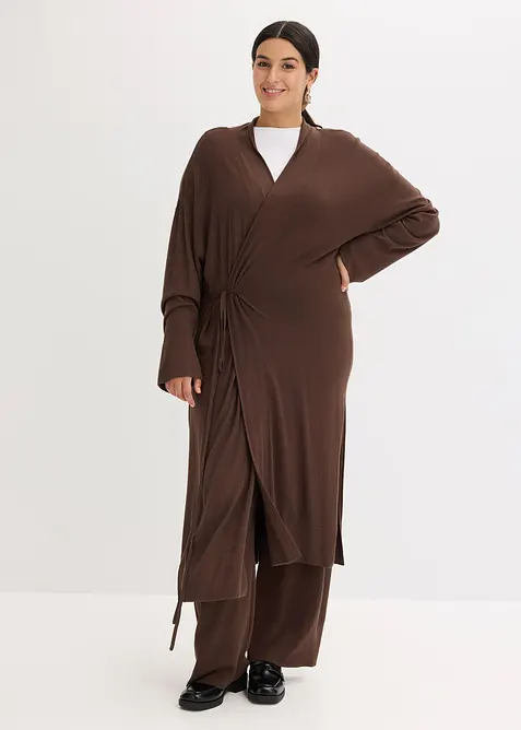 Long gilet en maille douce, viscose majoritaire, bonprix