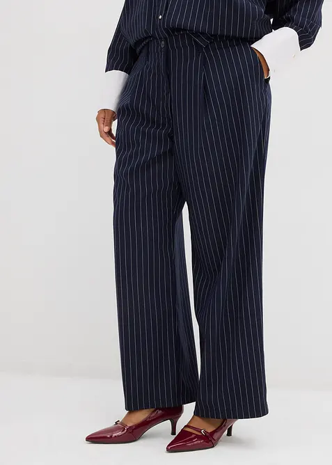 Pantalon à pinces en viscose mélangée, bonprix
