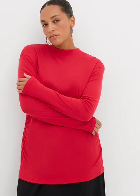 T-shirt côtelé à fronces, bonprix