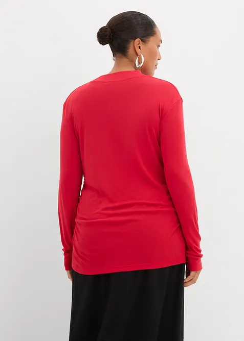 T-shirt côtelé à fronces, bonprix