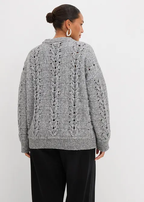 Pull en grosse maille &agrave; motif torsad&eacute;, bonprix