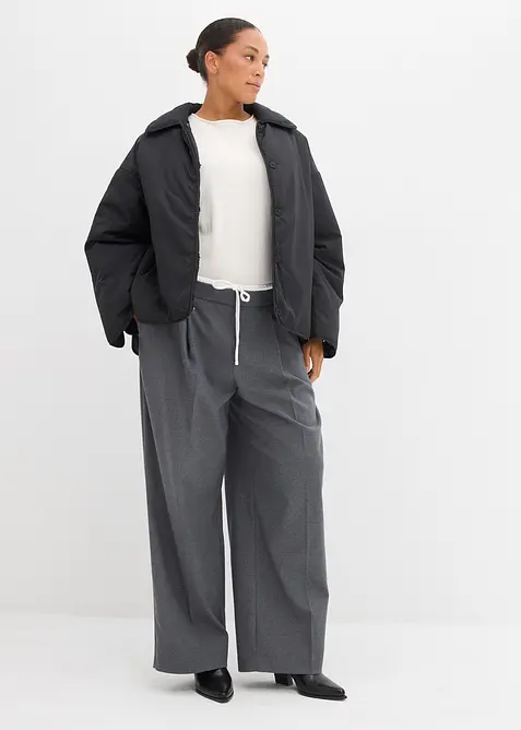 Pantalon large en viscose m&eacute;lang&eacute;e, bonprix